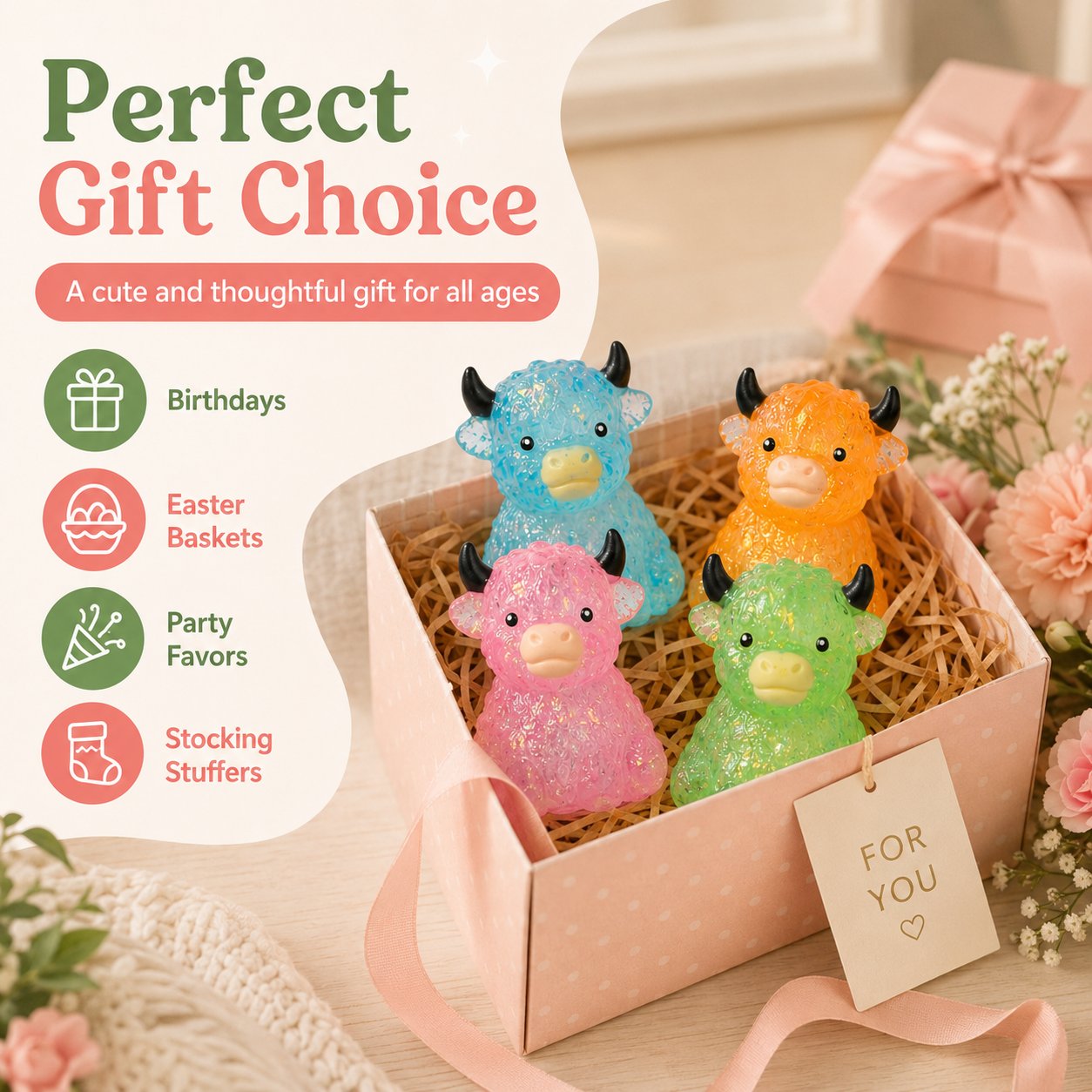 Adorable Squishy Highland Cow Stress Relief Toy