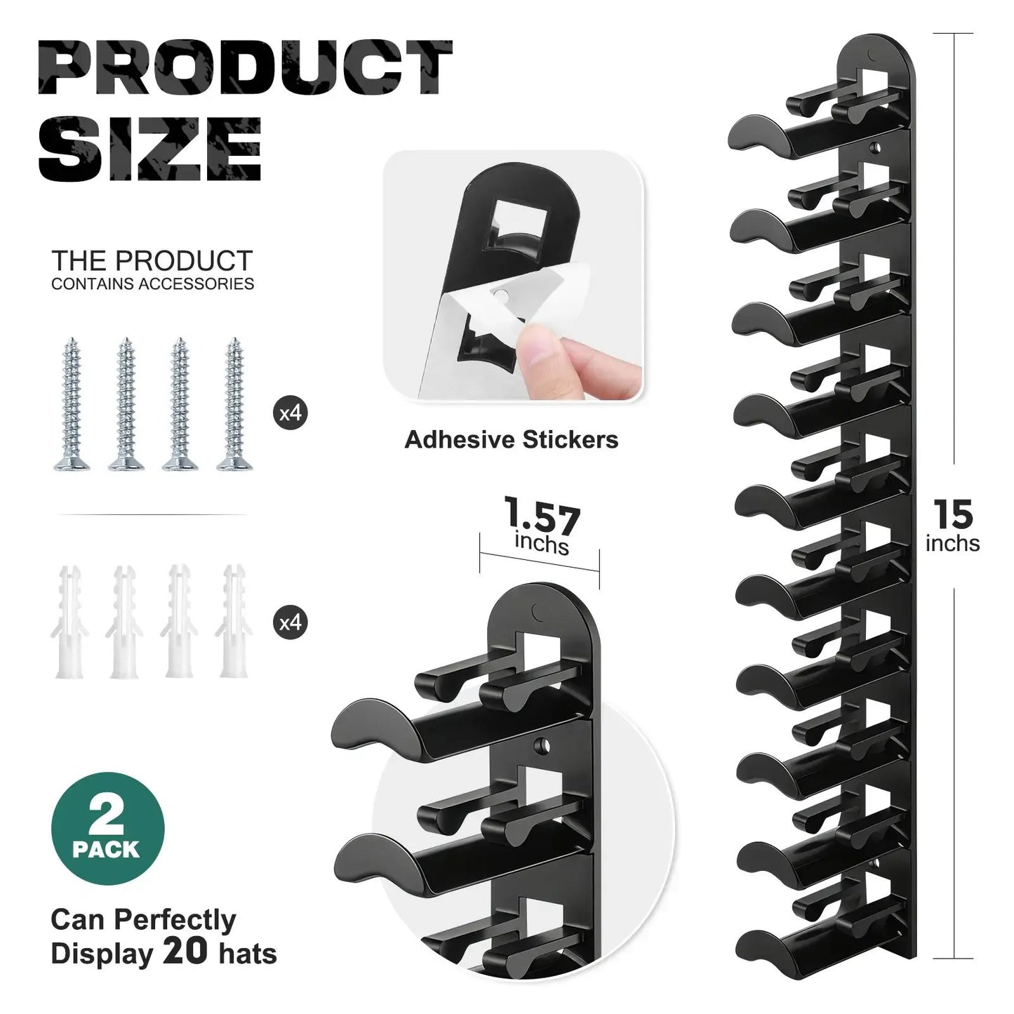🎁Buy 1 Get 1 Free🎁Hat Hook for Wall 2 Pack Hat Organizer