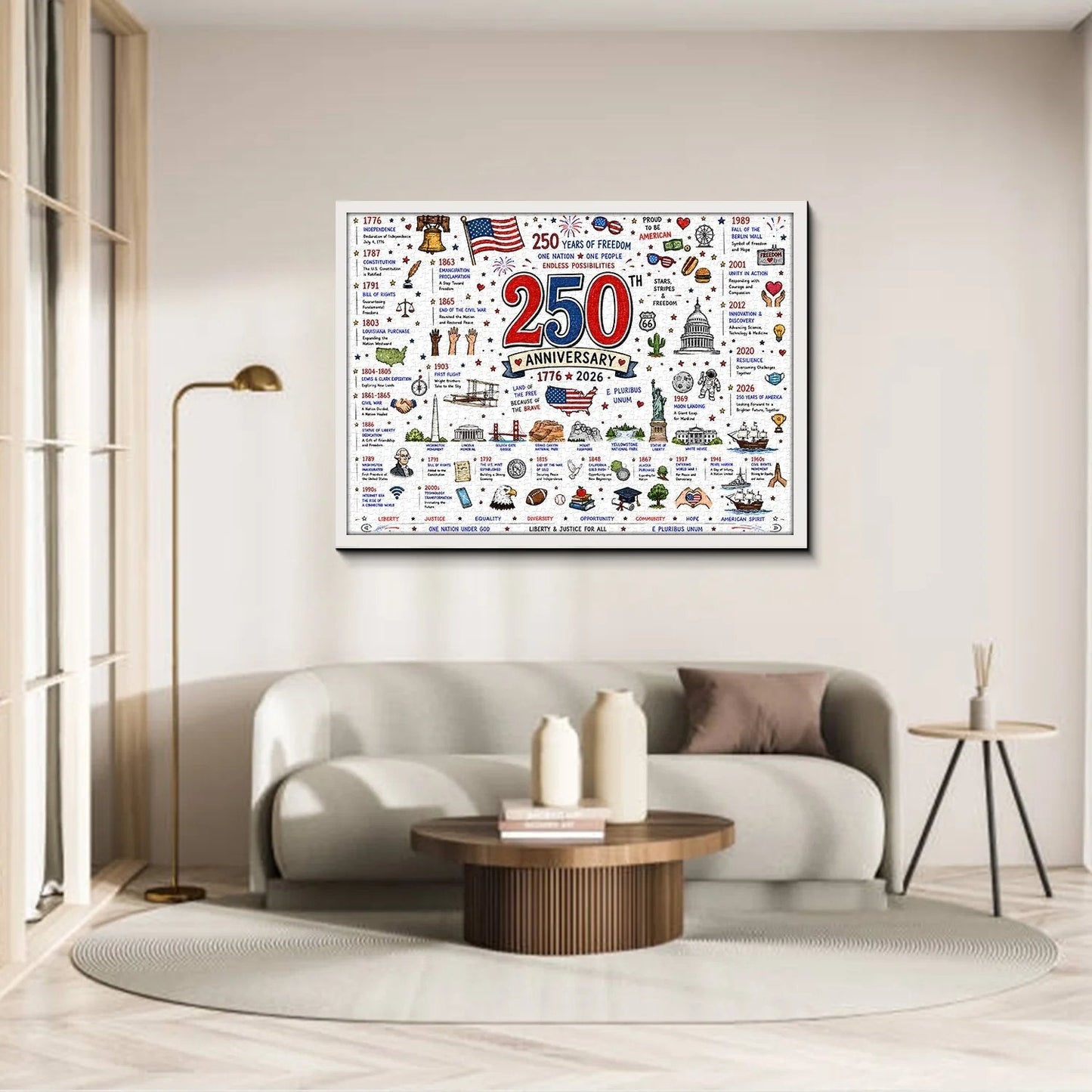 🧩 Patriotic America Jigsaw Puzzle 1000 Pieces 🎁Buy 2 Free Shipping