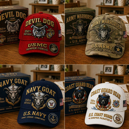 🔥60% Off Everything on the Last Day❤️ U.S. Military Mascot 250th Anniversary Embroidered Cap Collection 🇺🇸