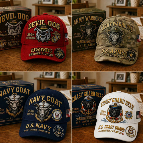 🔥60% Off Everything on the Last Day❤️ U.S. Military Mascot 250th Anniversary Embroidered Cap Collection 🇺🇸