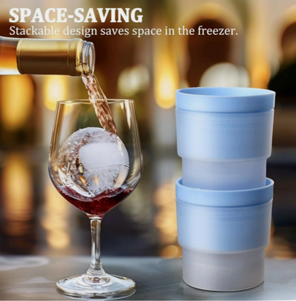 6-Pack Ice Ball Molds - 2.4" Large Spherical Ice Cube Trays for Whiskey & Cocktails, Reusable Silicone Freezer Mold for Cold Drinks, Baby Food, Hockey Puck Ice