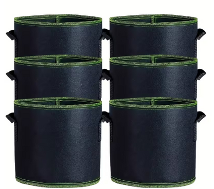 🌱 Gardzen 6-Pack 2 Gallon Grow Bags – 300G Thickened Fabric Pots with Handles | Heavy Duty Aeration for Healthier Roots & Bigger Harvest