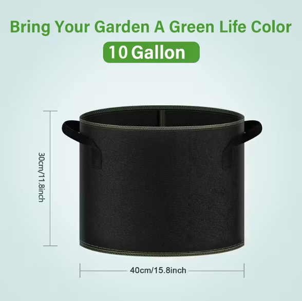 🌱 Gardzen 6-Pack 2 Gallon Grow Bags – 300G Thickened Fabric Pots with Handles | Heavy Duty Aeration for Healthier Roots & Bigger Harvest