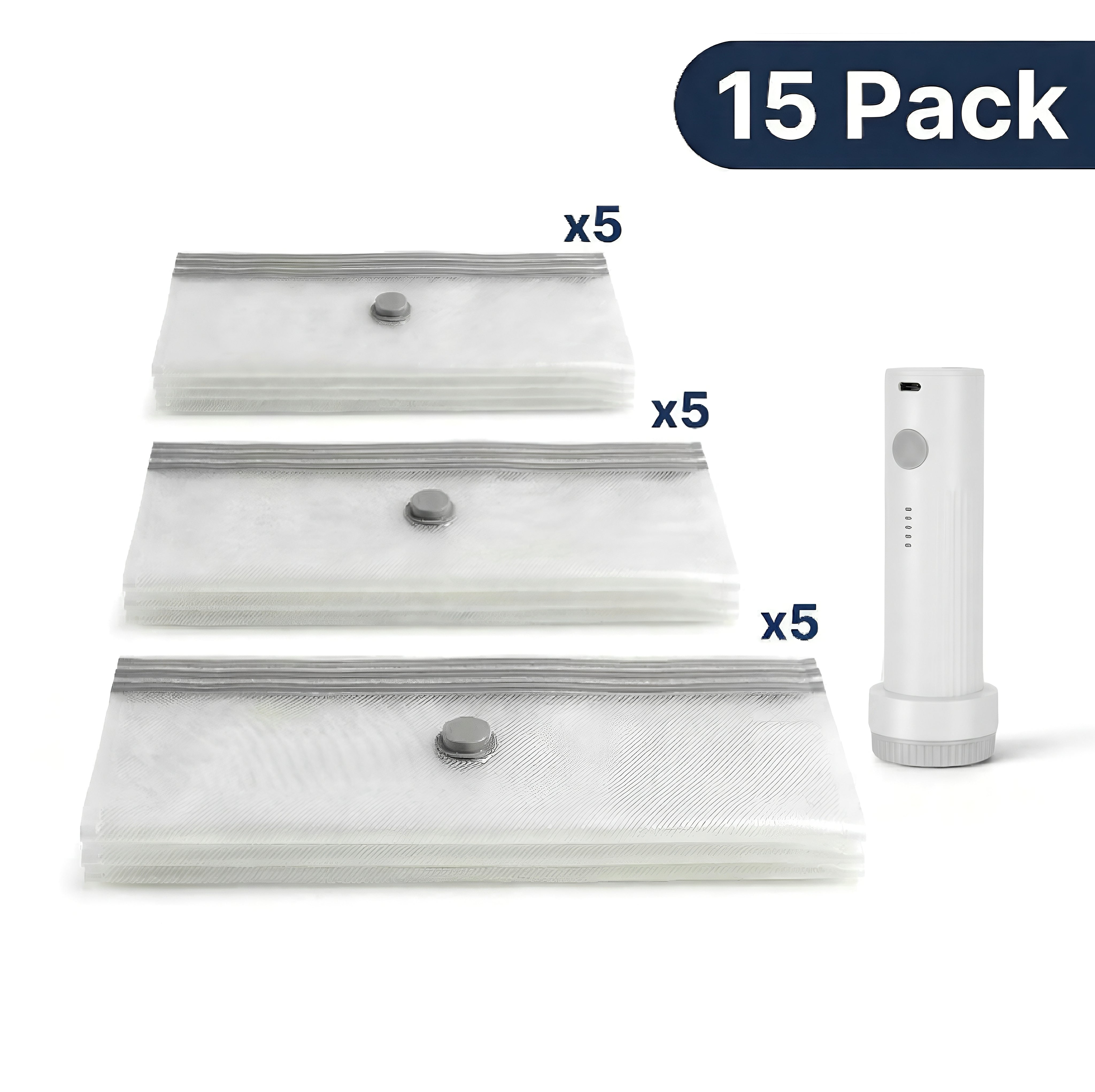 💥Bestselling  15 Pack（🔥🧳 Travel & Home Organization Large Capacity S x5 + M x5 + L x5）🎁Free charging cable included