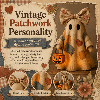 👻 Handmade Patchwork Ghost Pumpkin Lantern🎃