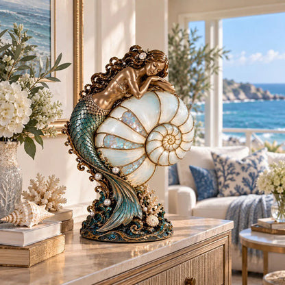 ✨🐚 Moon Tide Mermaid Nautilus Lamp🐚