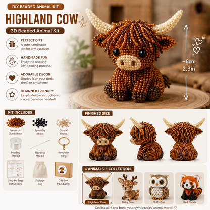 🧵🐦 3D Beaded Animal DIY Kit | Perfect Gift for Craft & Animal Lovers ✨