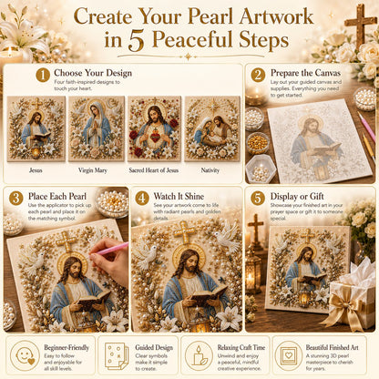 🔥 Last Day 50% OFF – ✝️ DIY Jesus Pearl Art Kit | 3D Pearl-Style Christian Artwork for Prayer Corners & Faith Gifts