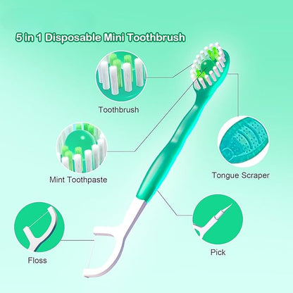 🎁🎁 Mini Toothbrush & Floss & Tongue Scraper & Toothpick Set🔥🔥🔥