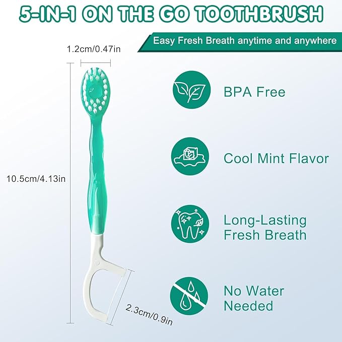 🎁🎁 Mini Toothbrush & Floss & Tongue Scraper & Toothpick Set🔥🔥🔥