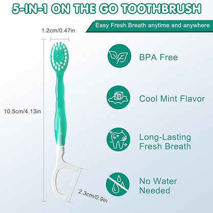 🎁🎁 Mini Toothbrush & Floss & Tongue Scraper & Toothpick Set🔥🔥🔥