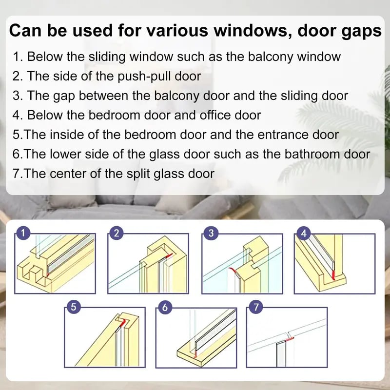 🔥LAST DAY SALE 49% OFF-16.4Ft Door Weather Stripping | Adhesive Draft Stopper Seal Strip for Doors, Windows & Shower Doors