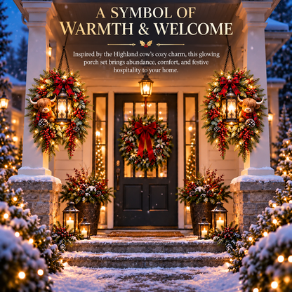 🔥 LAST DAY 50% OFF 🔥|🎄 Christmas Porch Glow™ – Pre-Lit Holiday Lantern & Evergreen Decor | 6 Festive Styles