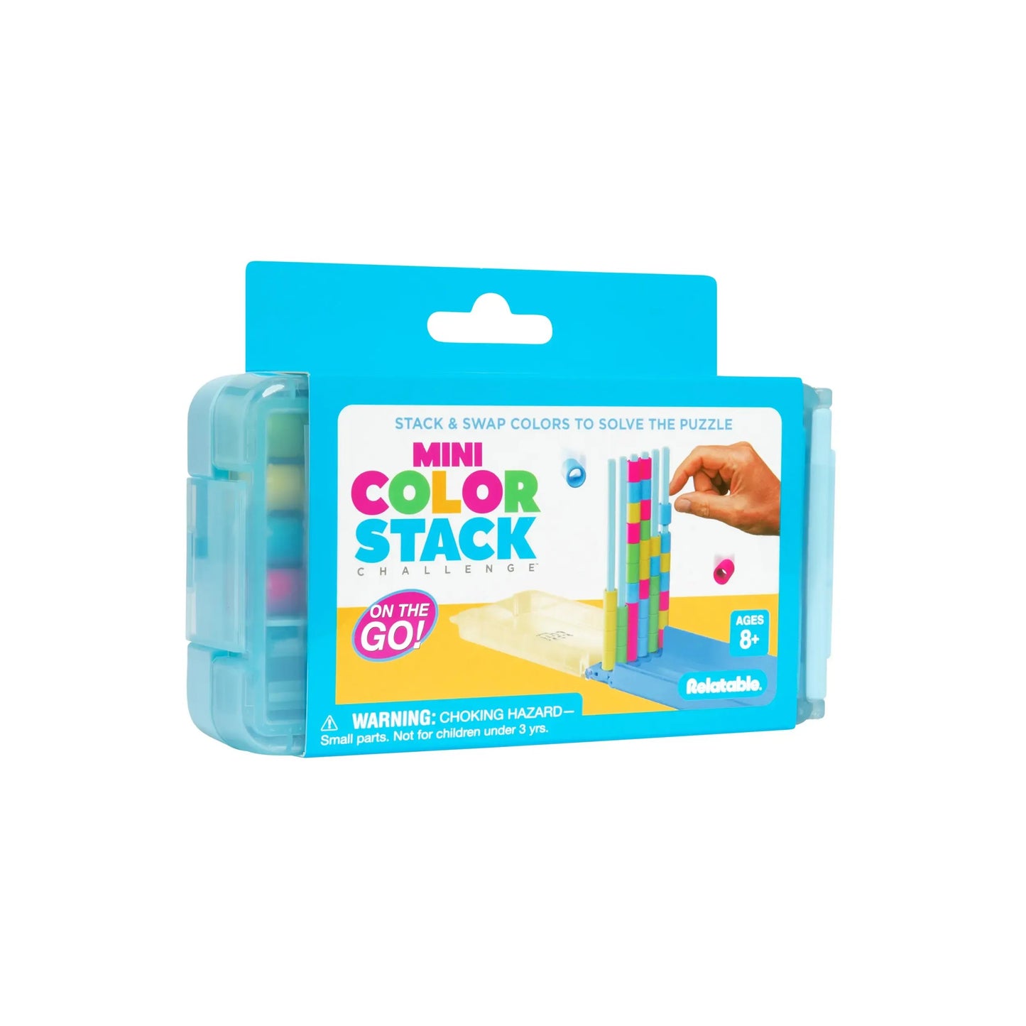 🌈 Mini Color Stack Challenge 🎯 – Portable Brain Teaser Travel Game with 40 Color Rings ✈️