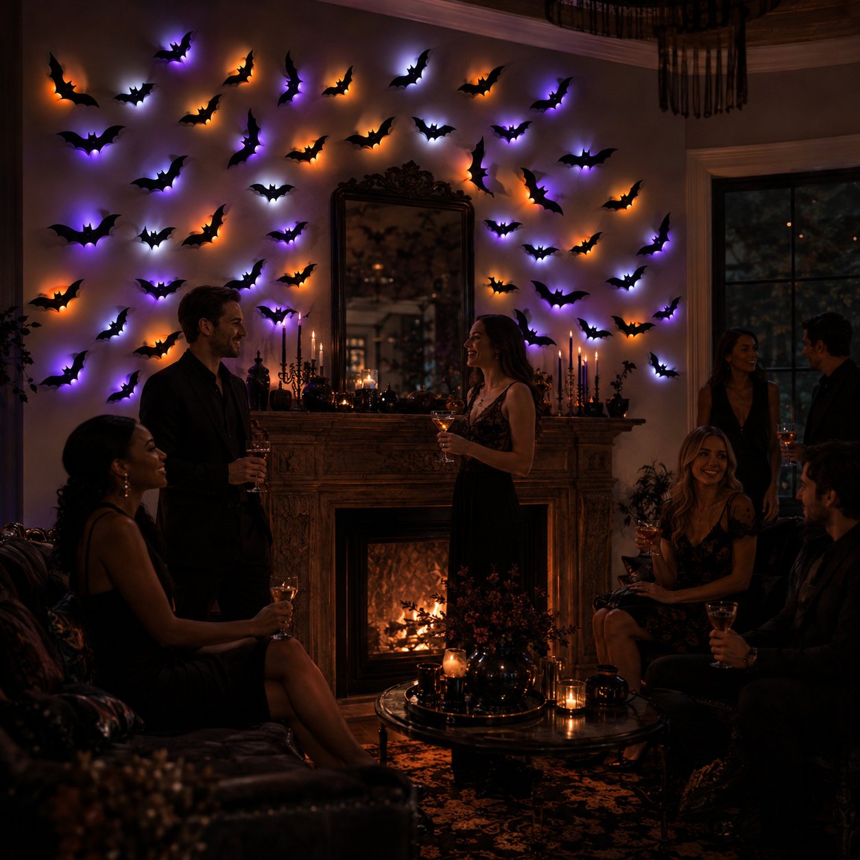LED Bat Swarm Silhouette Lights, Transform Your Wall Into A Halloween Haunt