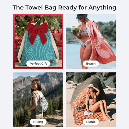 🔥Hot Sale 51% OFF🔥🏖️ 2-in-1 Organic Cotton Towel Bag