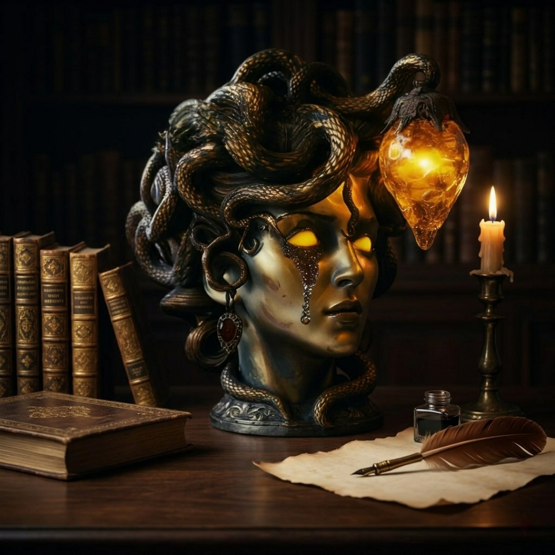 🐍 Medusa Handcrafted Gothic Table Lamp