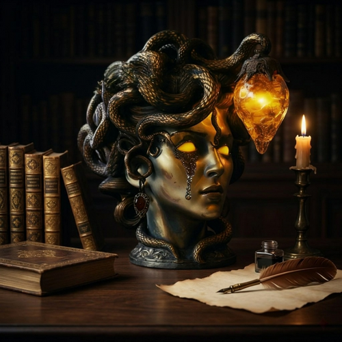 🐍 Medusa Handcrafted Gothic Table Lamp