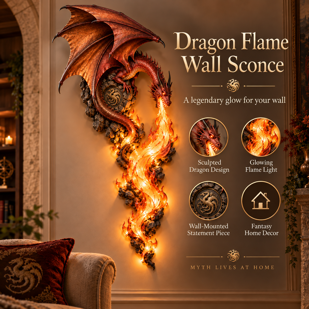 Dragon Flame Wall Sconce features