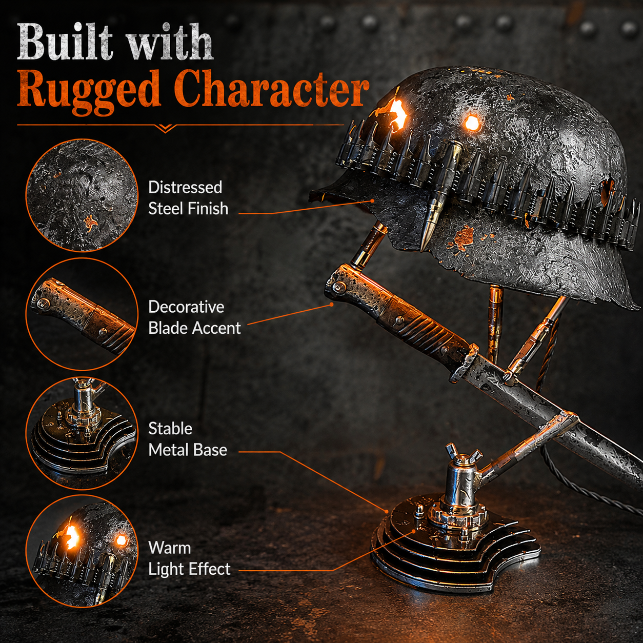 🏆Last Day Promo: 49% OFF 🪖‑War Relic Vintage Helmet Table Lamp‑ ✈️Buy 2 Free Shipping Today !