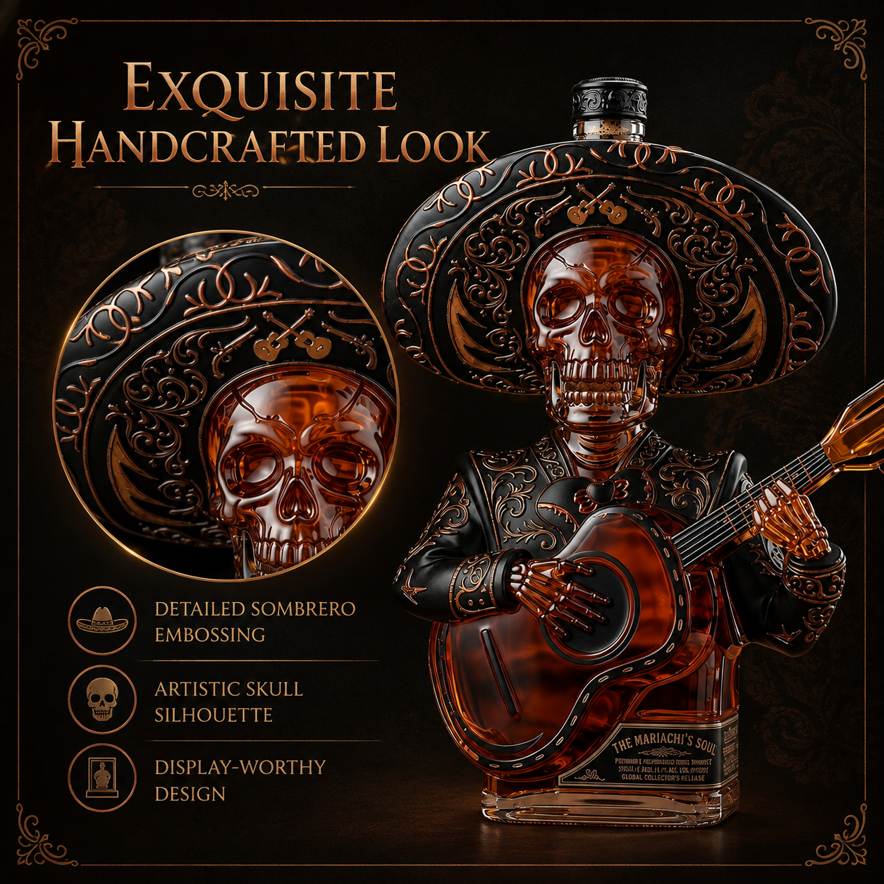 🥃 Limited-Time 50% OFF 💀 Mexican Mariachi Skeleton Decanter