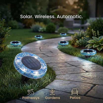 ⏰ Limited Time: 60% OFF!🛋️Solar Mosaic Lights – Waterproof LED Pathway Lights with Auto On/Off