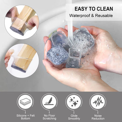🛡️ 24Pcs Square Chair Leg Floor Protectors – Multi-Surface Protection