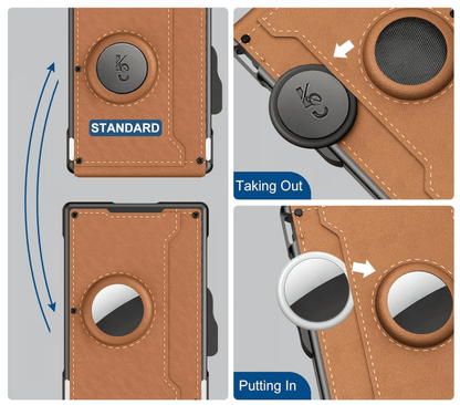 ✨Wallet - With Pop Up Aluminum Case Money Clip Slim Leather Slots Credit Card Holder Wallet