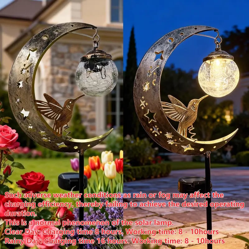 🌙 Moonlit Hummingbird Solar Garden Light🐦