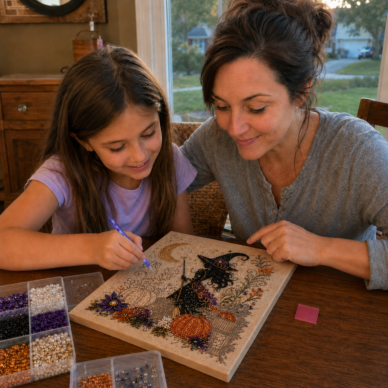 💥 Last Day 49% OFF – 👻✨ Halloween Pearl Art DIY Kit – Turn Tiny Pearls into Spooky-Cute Magic