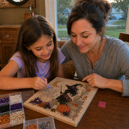 💥 Last Day 49% OFF – 👻✨ Halloween Pearl Art DIY Kit – Turn Tiny Pearls into Spooky-Cute Magic