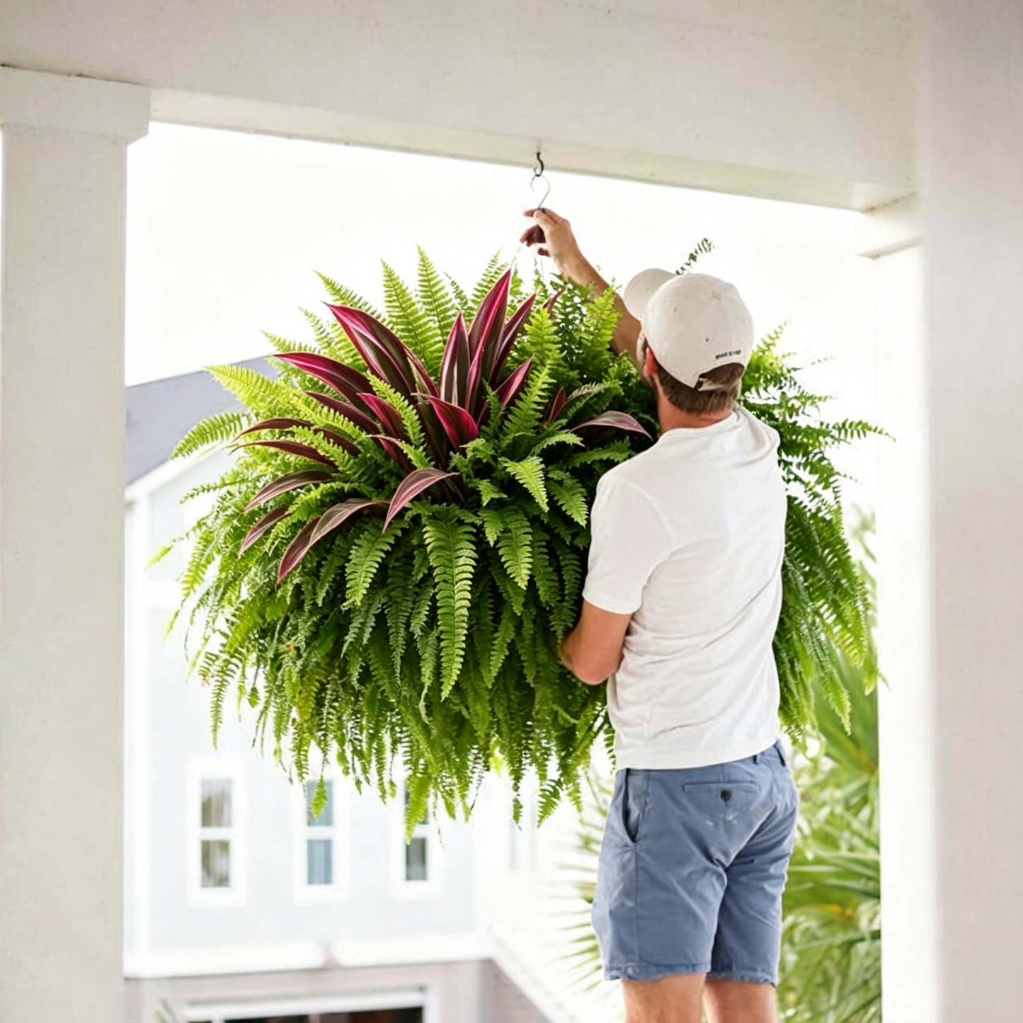 💥Summer Special🔥UV-Resistant Artificial Fern & Red Dracaena Decorative Plants – Full, Lush & Fade-Resistant!