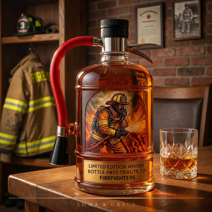 Tribute to Heroes – 3D Embossed Vodka & Whiskey Bottle🧯