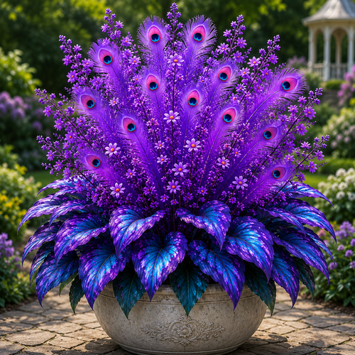 🏠🤗 Peacock Flame Hosta Bulbs💥 Stunning Colors That Brighten Any Space