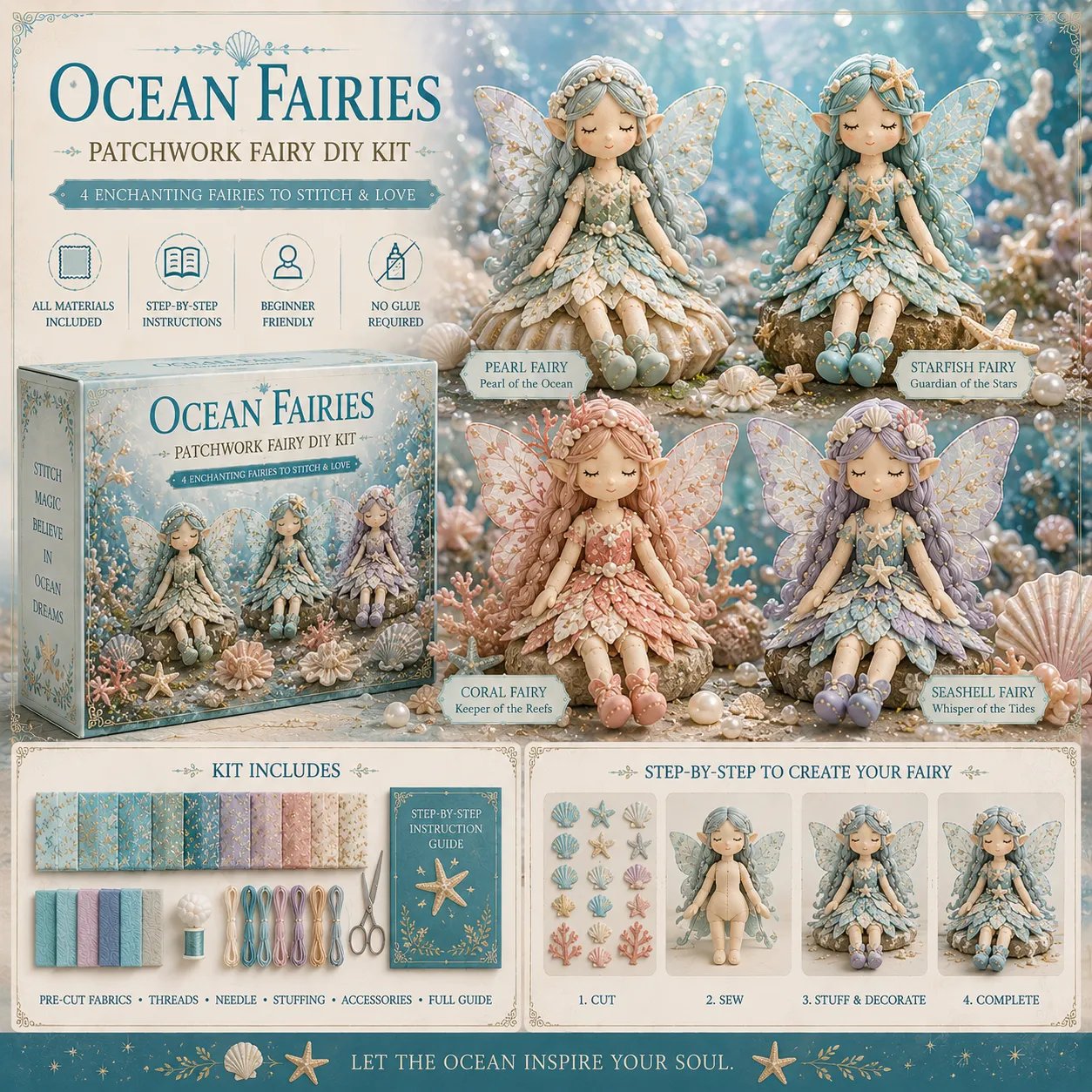 🔥LAST DAY 50% OFF - 🧚A Fairy Tale You Can Stitch – DIY Patchwork Fairy Doll Collection🧵Buy 2 Free Shipping