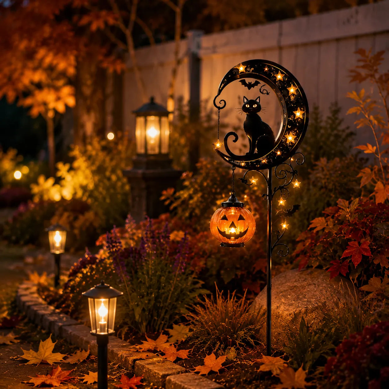 🐈⬛ Solar Black Cat Garden Stake Light 🎃 Create a Magical Halloween Glow