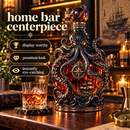 🐙Octopus Whiskey Decanter – Unique Nautical Bar Decor & Statement Gift