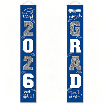 🎓Class of 2026 Graduation Banner | Congrats Grad Front Door Porch Decor for Graduation Party