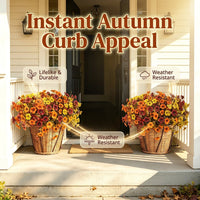 🍂 2-Pack (24 Stems • 2 Pots) • Was $55.99, Now $35.99 • Flanks Your Front Door ✨