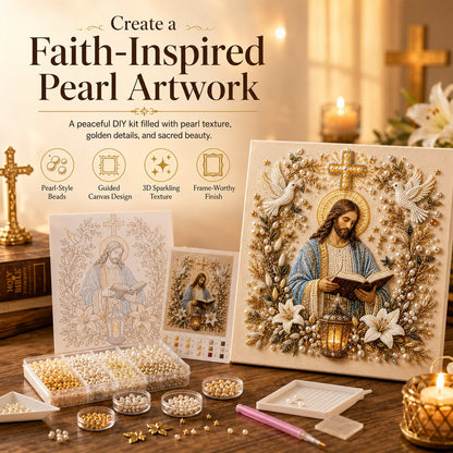 🔥 Last Day 50% OFF – ✝️ DIY Jesus Pearl Art Kit | 3D Pearl-Style Christian Artwork for Prayer Corners & Faith Gifts