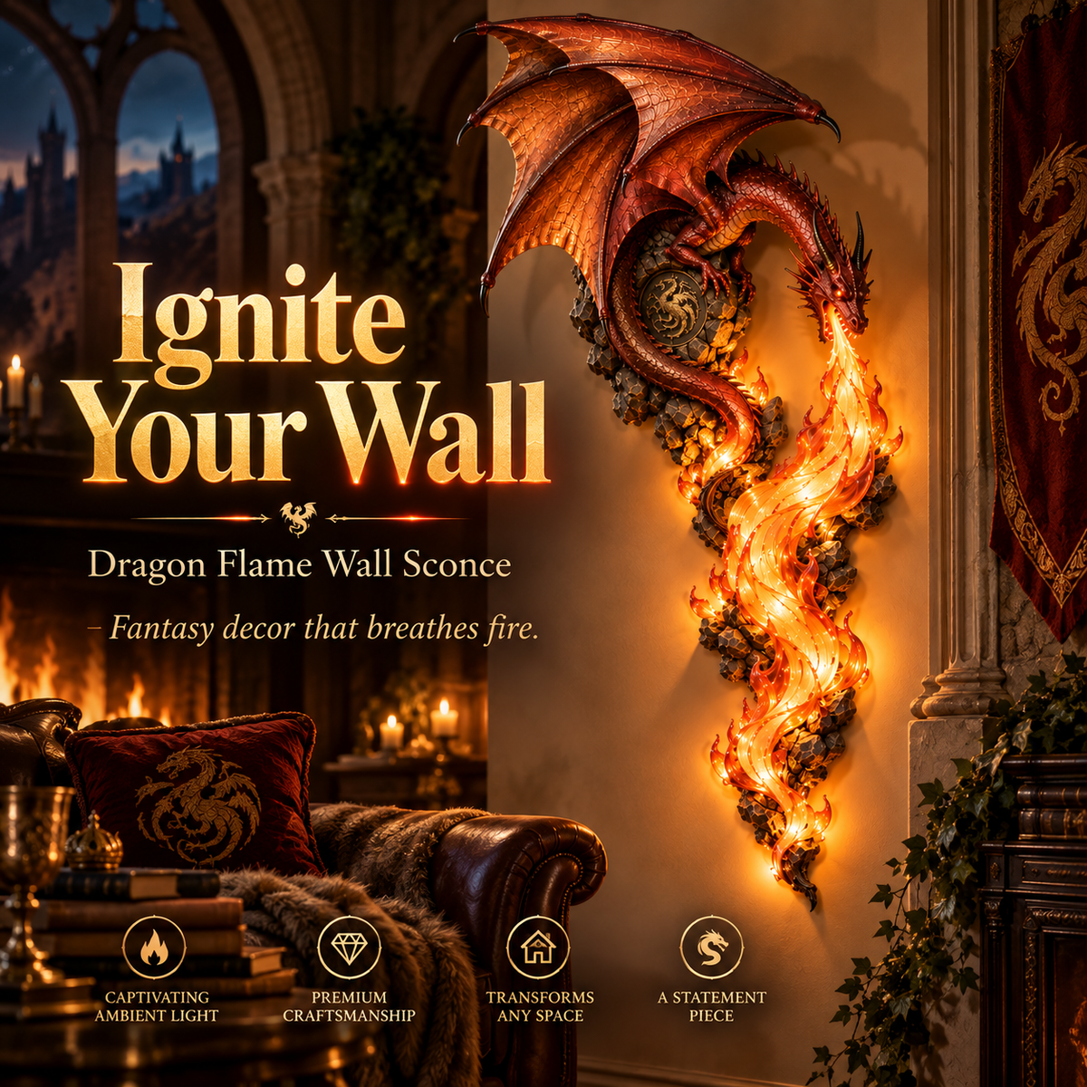 Ignite Your Wall Dragon Flame Sconce
