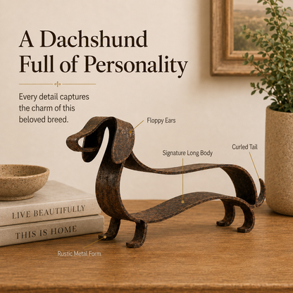 🐶✨Antique Bronze Dachshund Sculpture