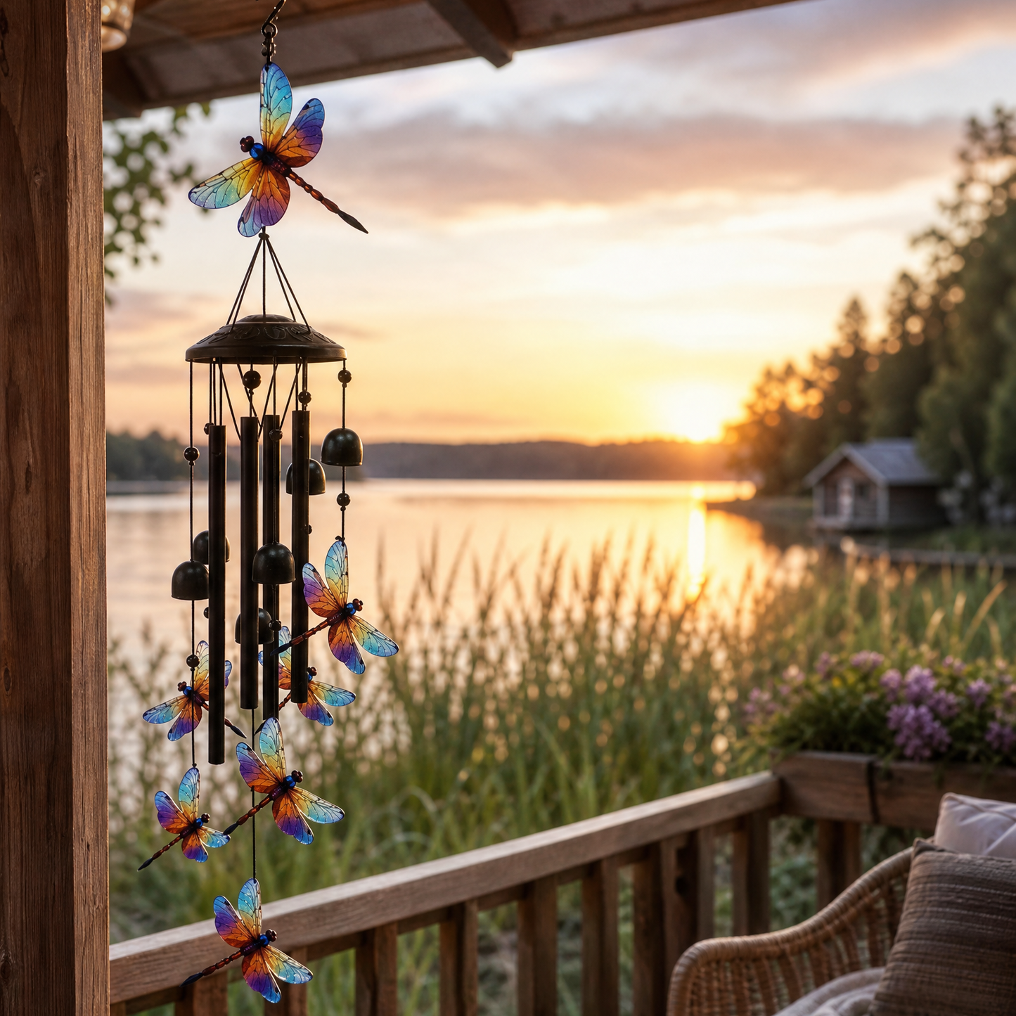 Cardinal Memorial Wind Chime Hanging Ornament for Garden and Patio