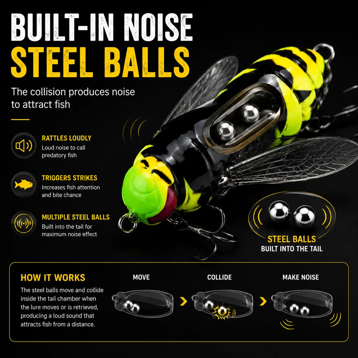 Wasp Topwater Crawler Fishing Lure