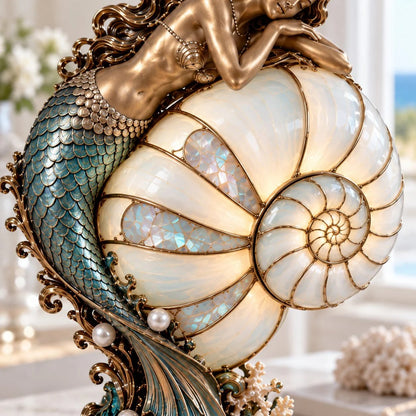 ✨🐚 Moon Tide Mermaid Nautilus Lamp🐚