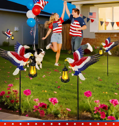 250th Anniversary USA Eagle Solar Garden Stakes