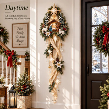 ✨🌟 Nativity Starfall Wall Light – A Meaningful Christmas Glow