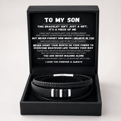 🖤To My Son — Never Walk Alone Braided Bracelet Set 🎁