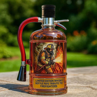Tribute to Heroes – 3D Embossed Vodka & Whiskey Bottle🧯